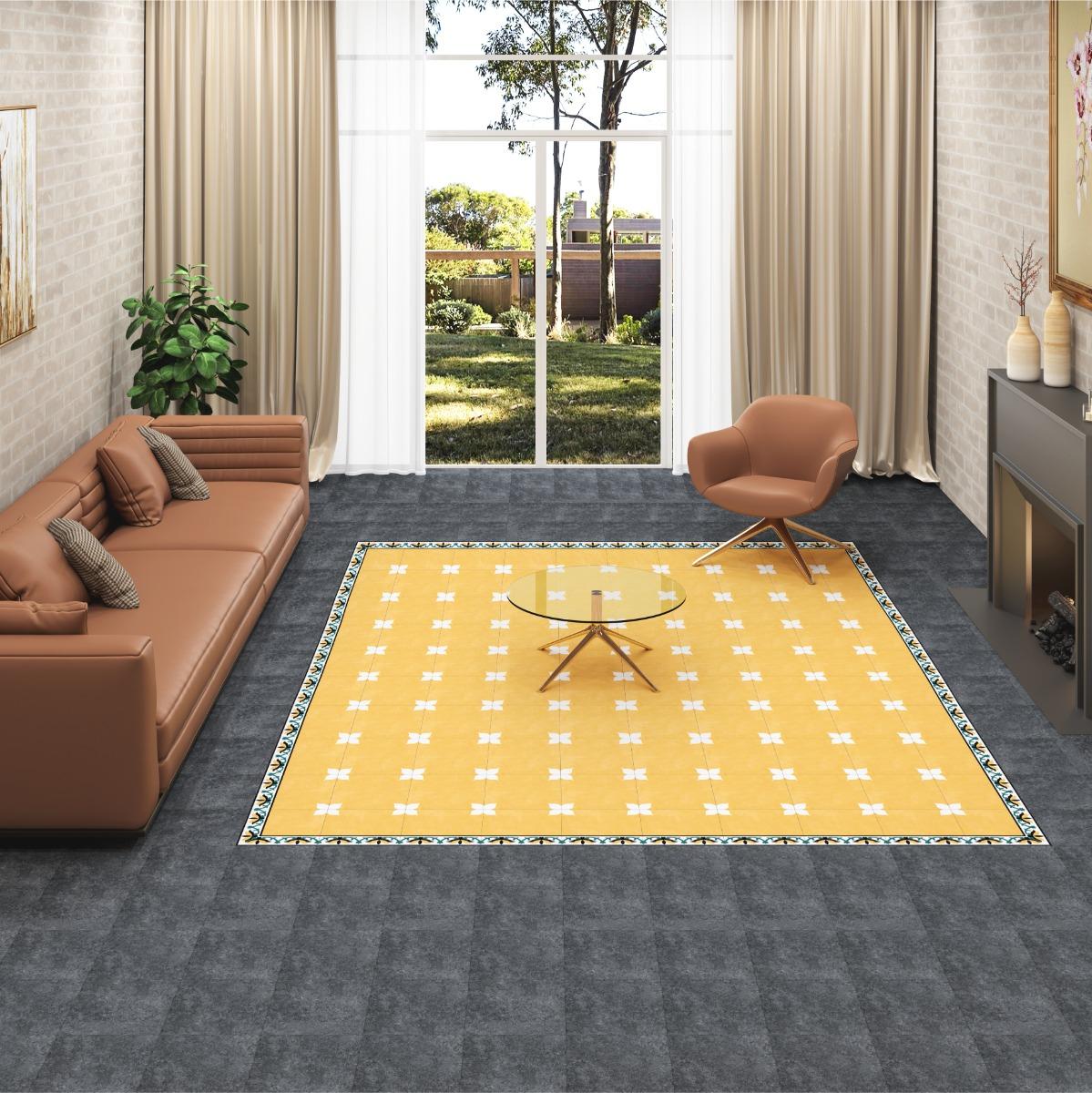 HP Yellow Border Athangudi Floret