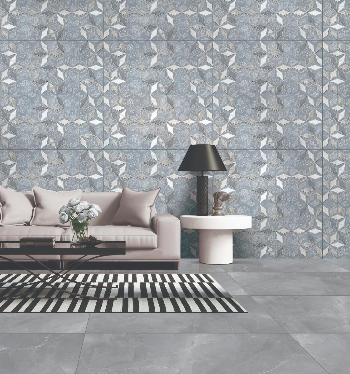 Decor Geometric Floral Grey