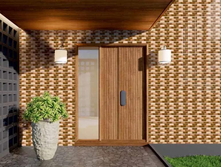 EHG 3D Brick Wood Beige