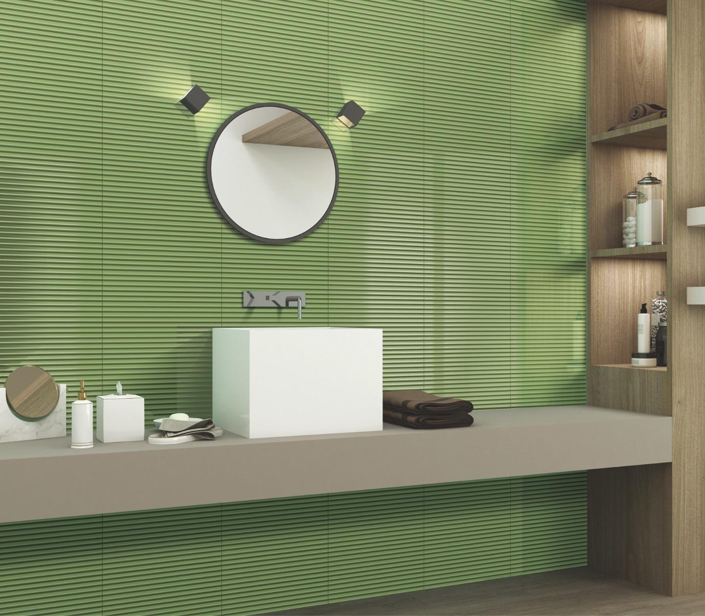 Light Green Gloss Ridges Subway