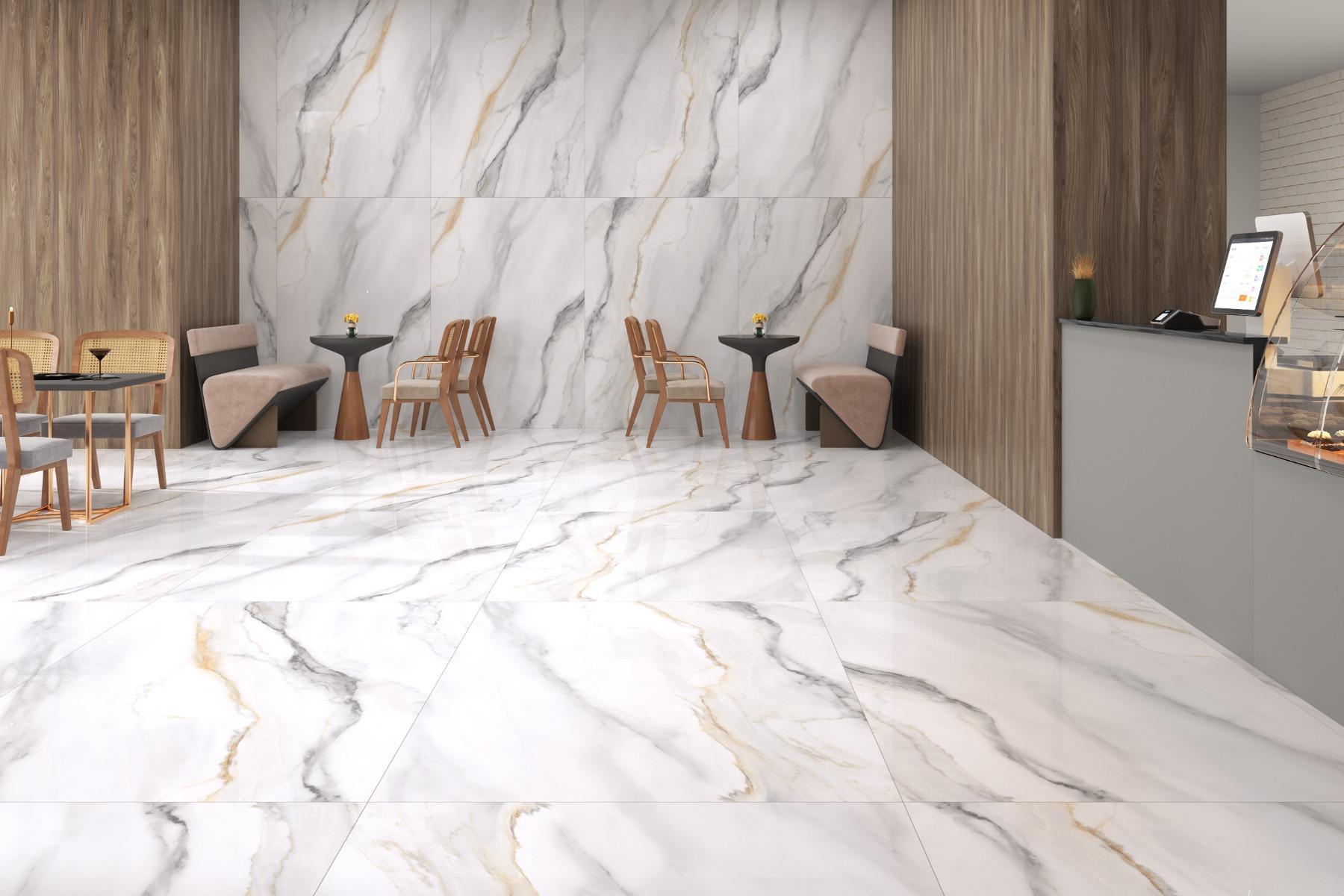 PGVT Azario Gold Calacatta Marble