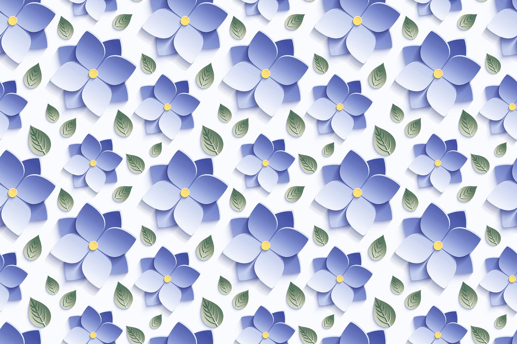 SHG 3D Flower Blue HL