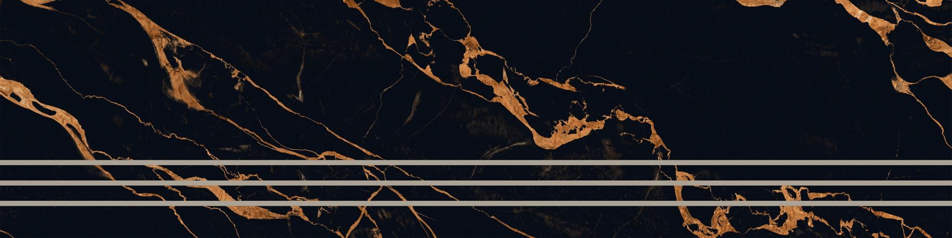 Step Groove Portoro Black Marble