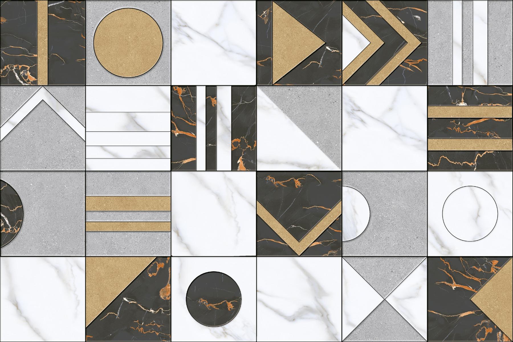 Glossy Finish  1146 Black Gold Matrix SHG Nevo  Ceramic tile 300x450 mm