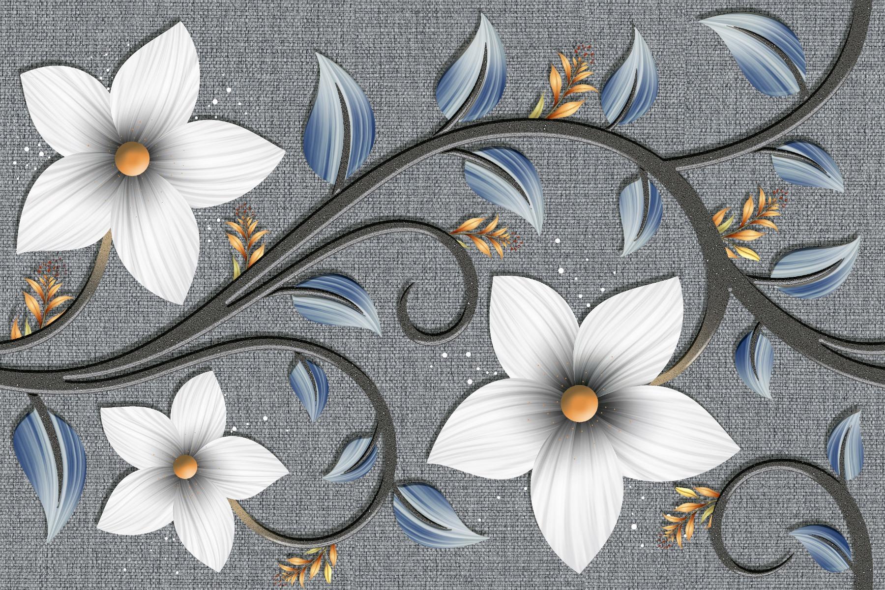 Glossy Finish  1160 Textile Floral Inlay SHG Nevo  Ceramic tile 300x450 mm