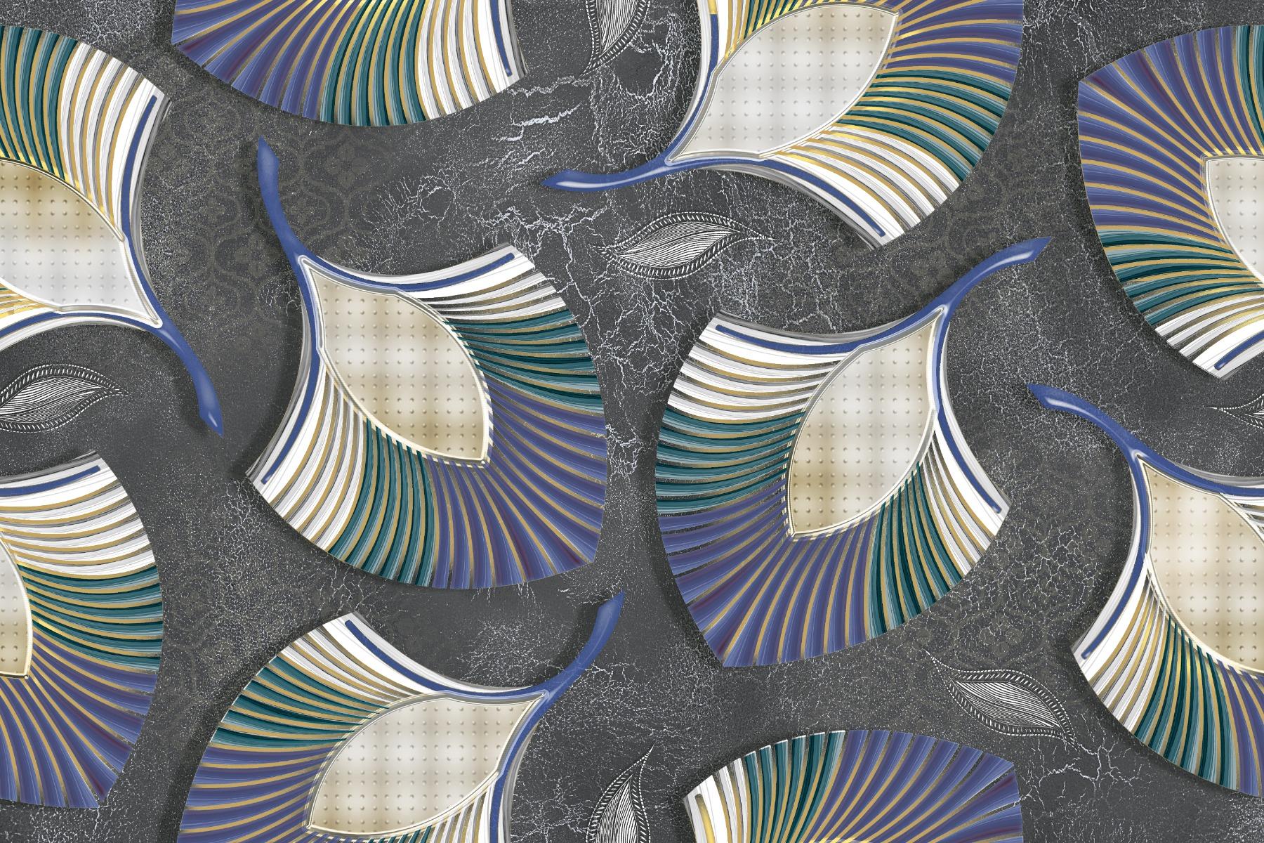 Glossy Finish  1169 Ginkgo leaf Art SHG Nevo  Ceramic tile 300x450 mm