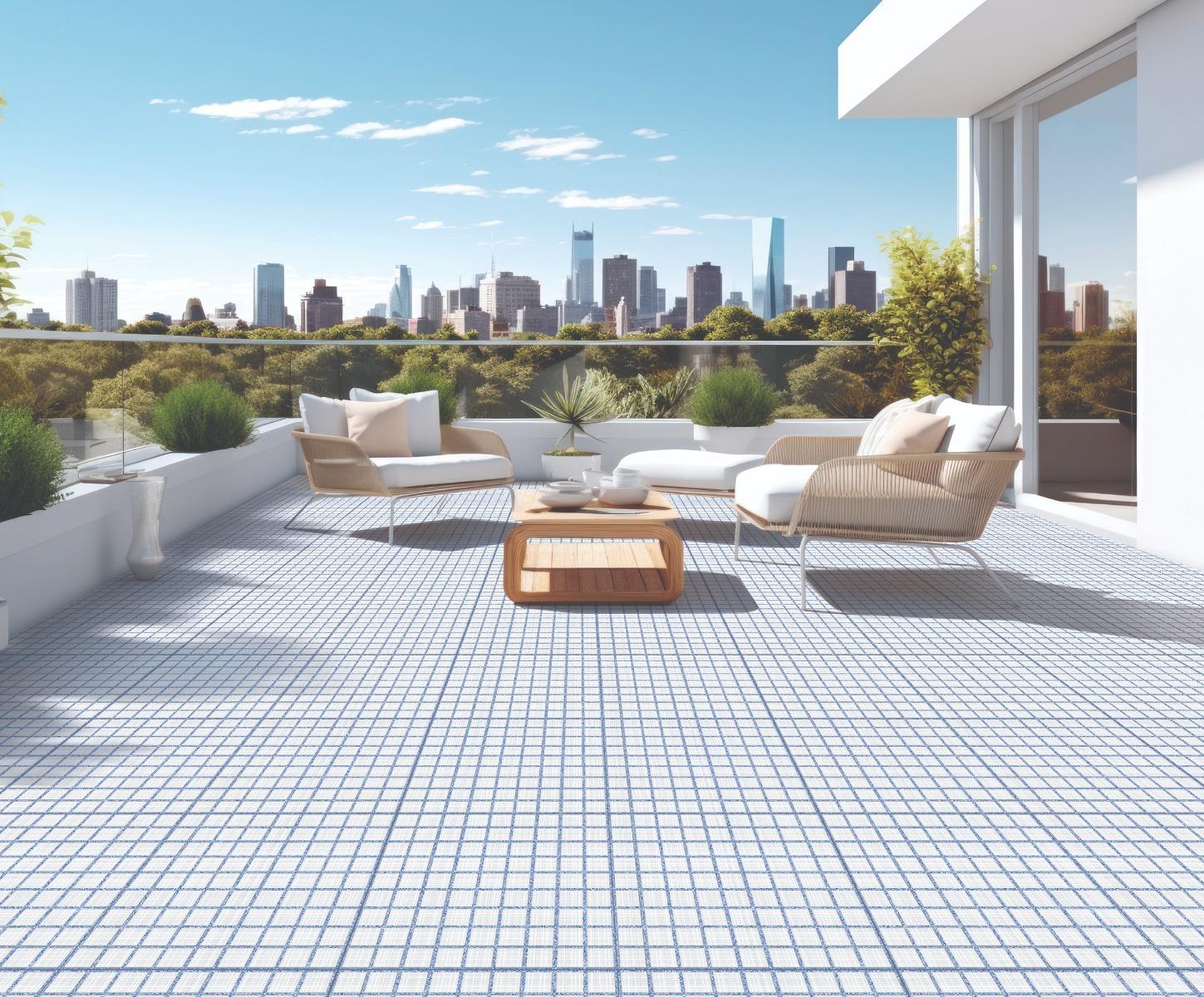 Matte Finish Mosaic Cool Blue Ceramic tile 300x300 mm