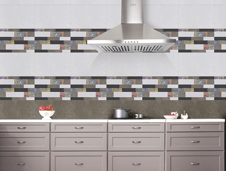 Glossy Finish SDH Hunker Flora HL Ceramic tile 300x450 mm