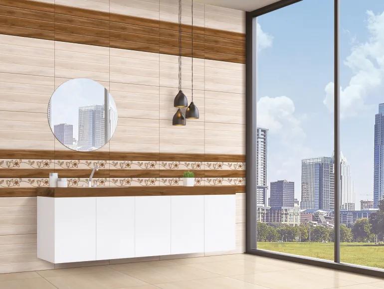 Glossy Finish SDG Zonte Brown LT Ceramic tile 300x450 mm