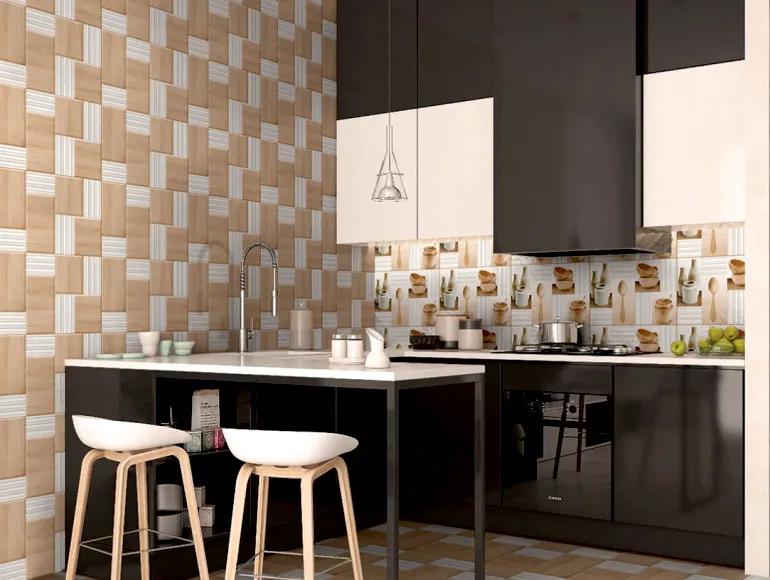 Glossy Finish SHG Line Wood Cutlery HL Ceramic tile 300x450 mm