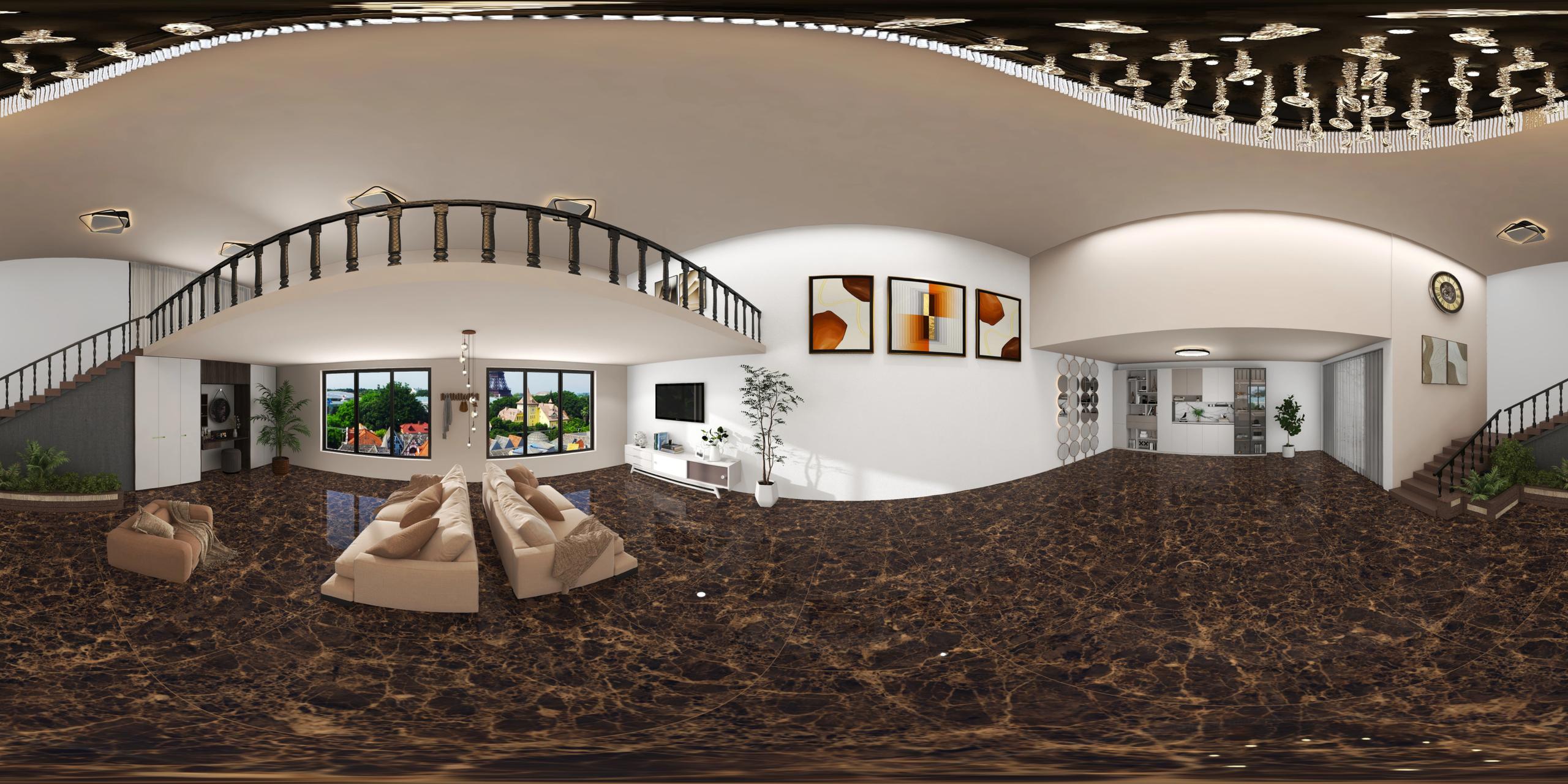 Super Gloss Emperador Brown Marble 360 view