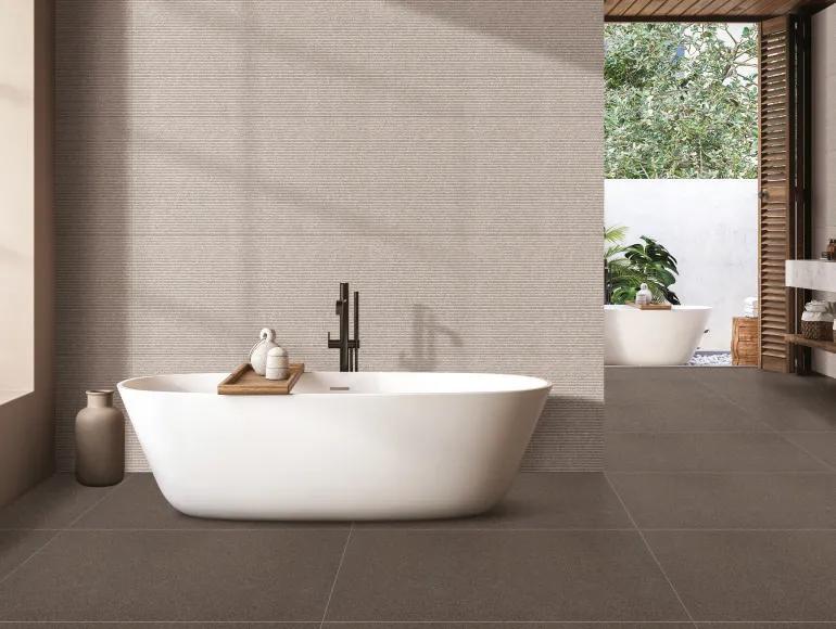 Matte Finish Streak Sahara Grainy Choco Vitrified tile 600x1200 mm