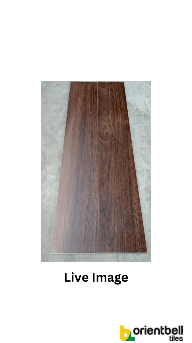 Matte Finish DR DGVT Plum Veneer Wood Choco Glazed Vitrified Tiles 200x1200 mm