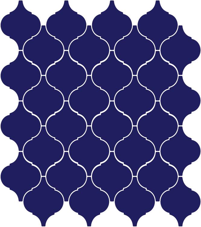 Glossy Finish Admiral Blue Gloss Arabesque Ceramic tile 260x265 mm