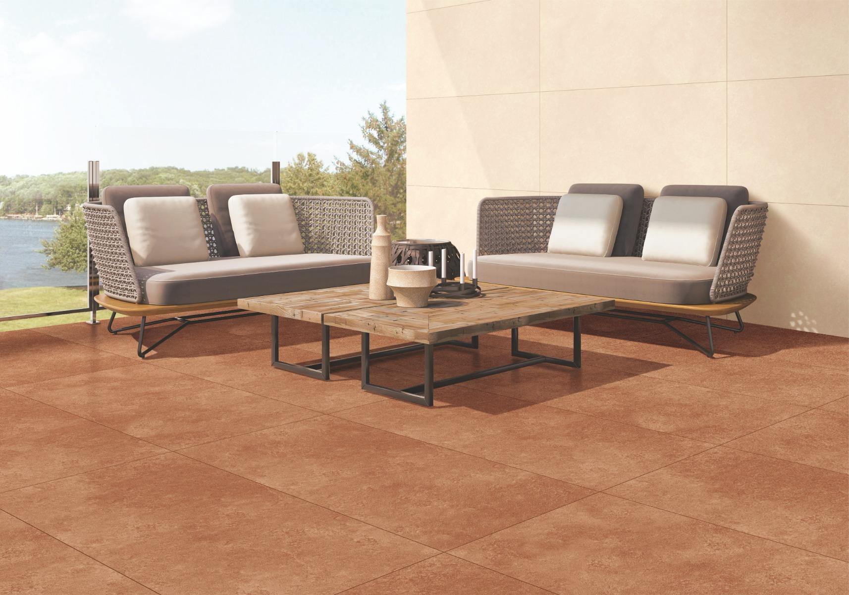 Matte Finish Almond Limestone Matte Porcelain tile 600x1200 mm