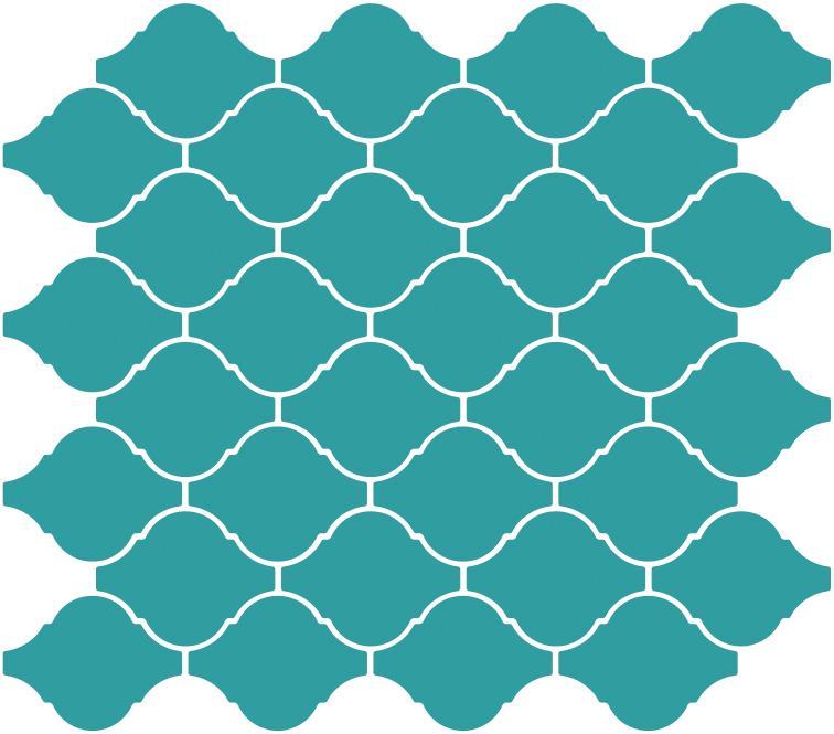 Glossy Finish Aqua Gloss Arabesque Ceramic tile 245x285 mm