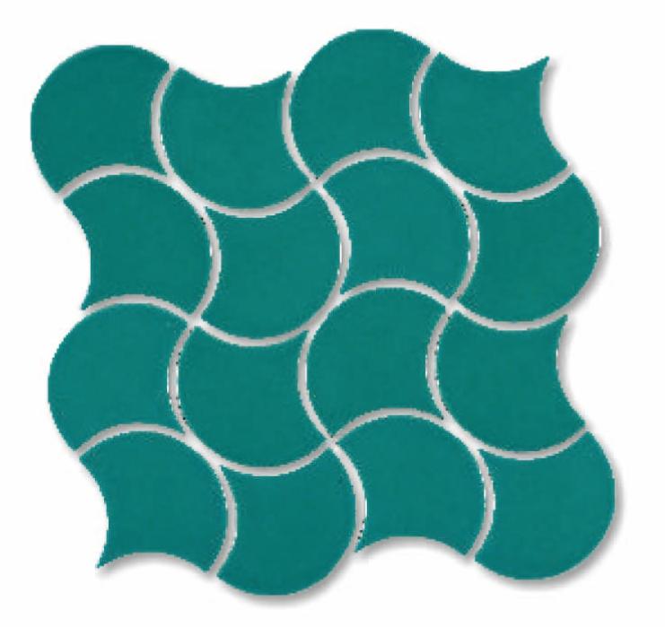 Glossy Finish Aqua Gloss Fishscale Waves Ceramic tile 272x272 mm