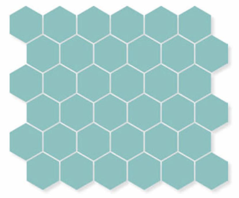 Glossy Finish Aqua Gloss Honeycomb Ceramic tile 277x322 mm