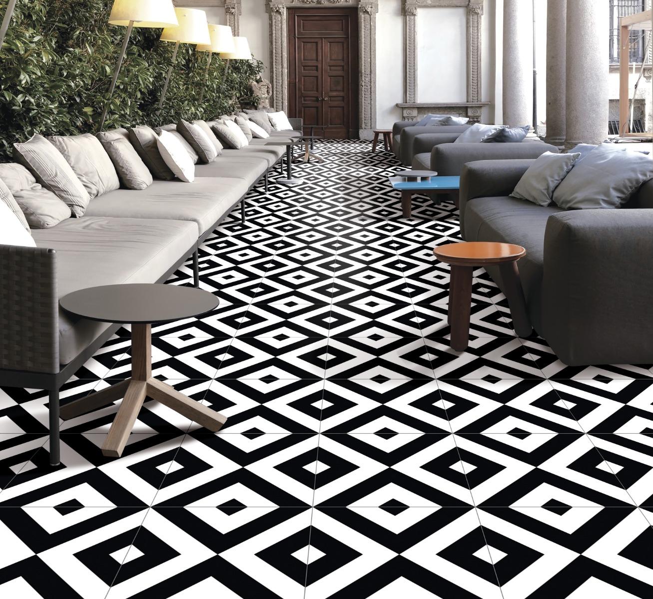 Matte Finish Arteza ODM EC B&W Diamond Encaustic Ceramic tile 300x300 mm