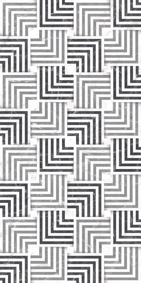 Glossy Finish Maze Storm Mosaic Wallpaper Glazed Vitrified Tiles Wall Tiles