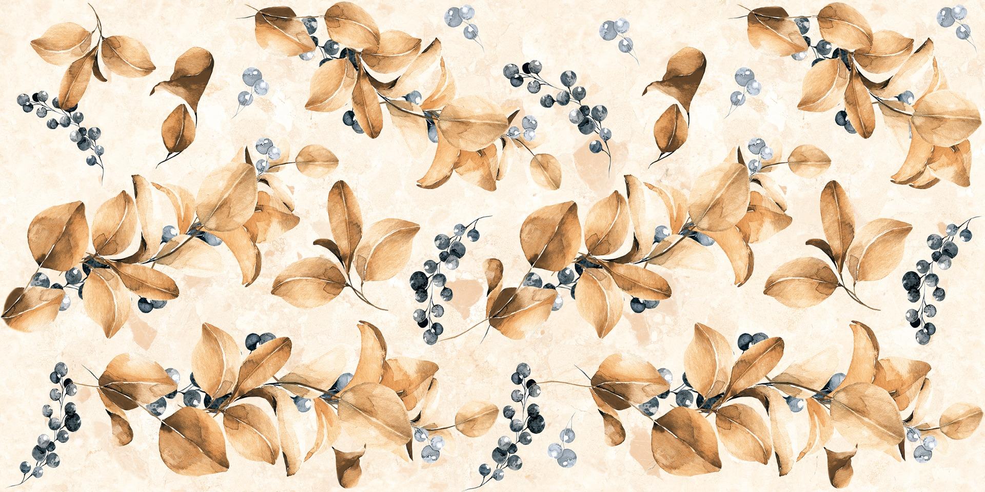 Matte Finish Autumn Berry GHR Wallpaper Glazed Vitrified Tiles 600x1200 mm