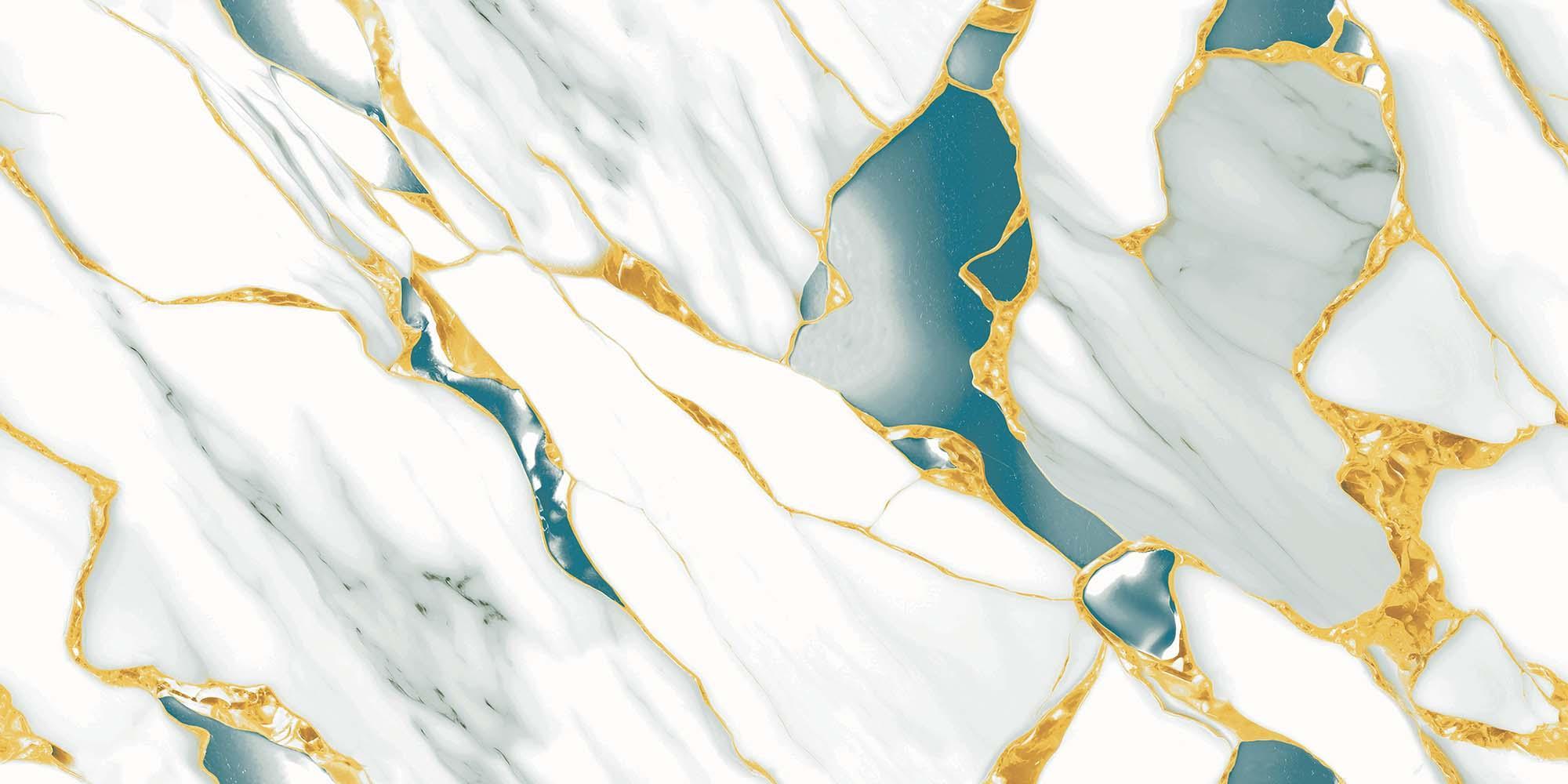 Glossy Finish Azul Aurelia Marble Endless Gloss Vitrified tile 600x1200 mm