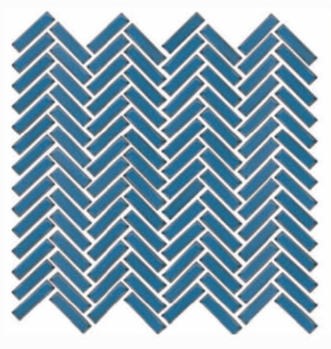 Glossy Finish Azure Gloss 3D Quad Herringbone Ceramic tile 275x282 mm