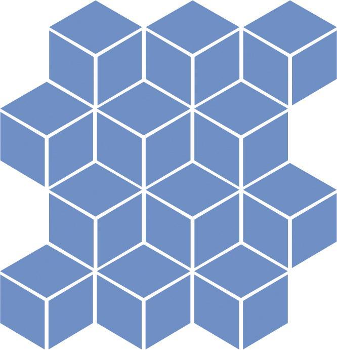 Glossy Finish Azure Gloss Cube Ceramic tile 265x310 mm