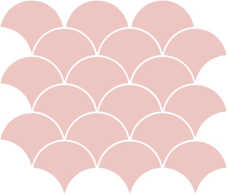 Glossy Finish Baby Pink Gloss Fishscale Ceramic tile 292x292 mm