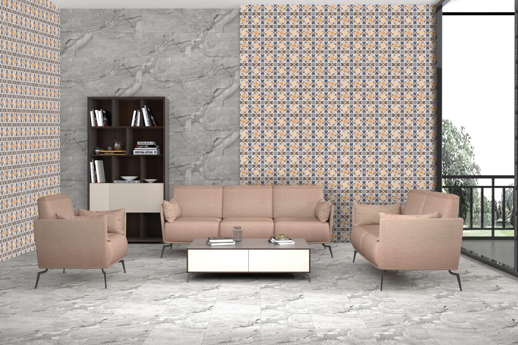 Matte Finish BDF Desert Moroccan Star Multi HL FT Ceramic tile 600x600 mm