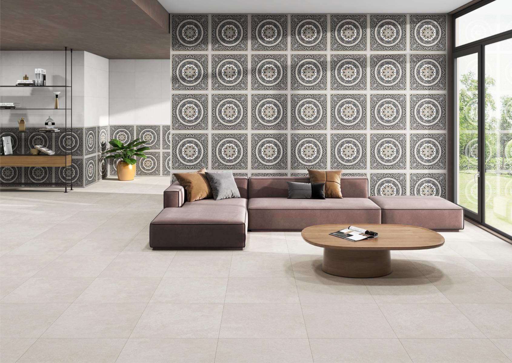 Matte Finish BDF Kashmiri Inlay Antique Forever tile 600x600 mm