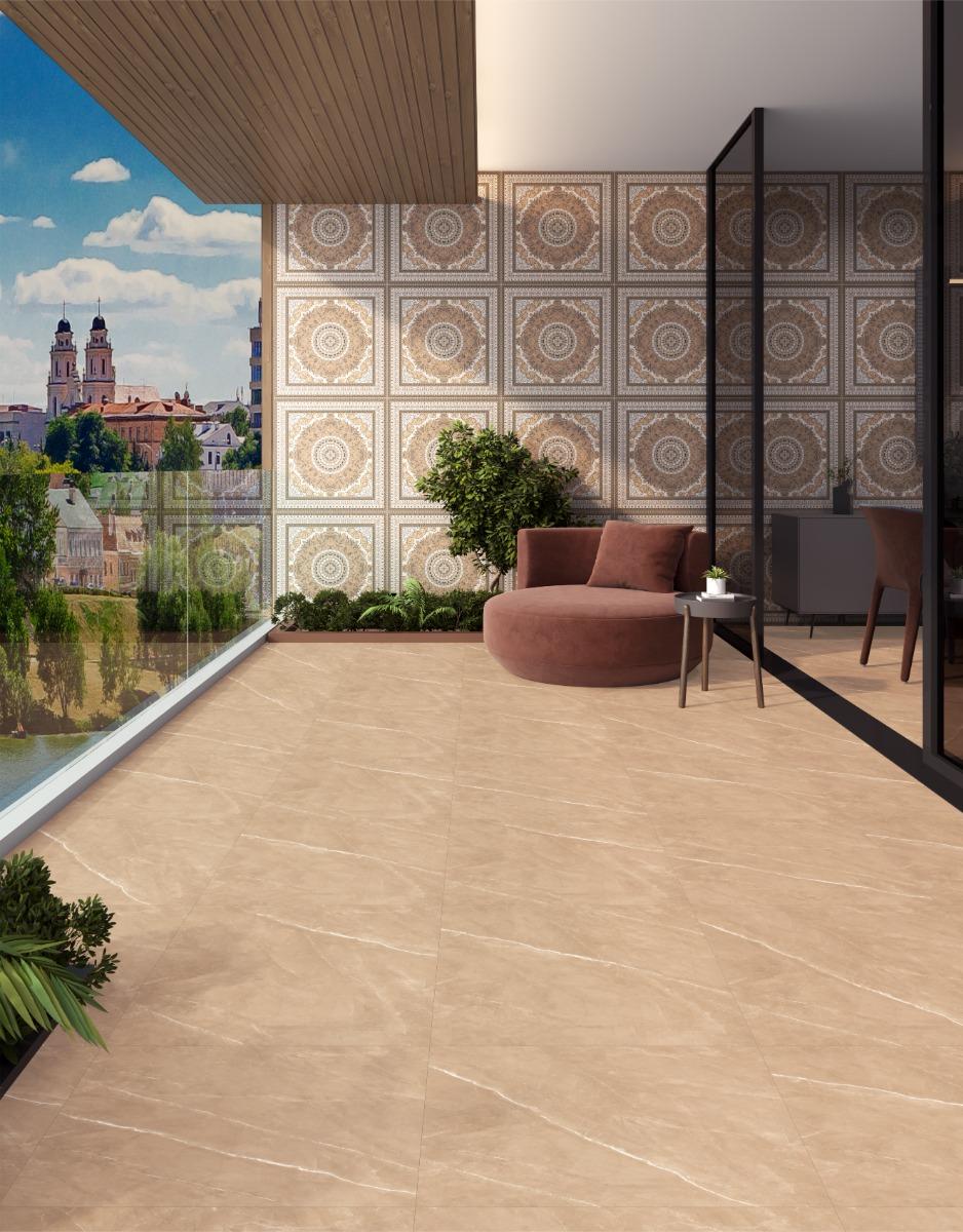 Matte Finish BDF Tan Armani Marble FT Forever tile 600x600 mm