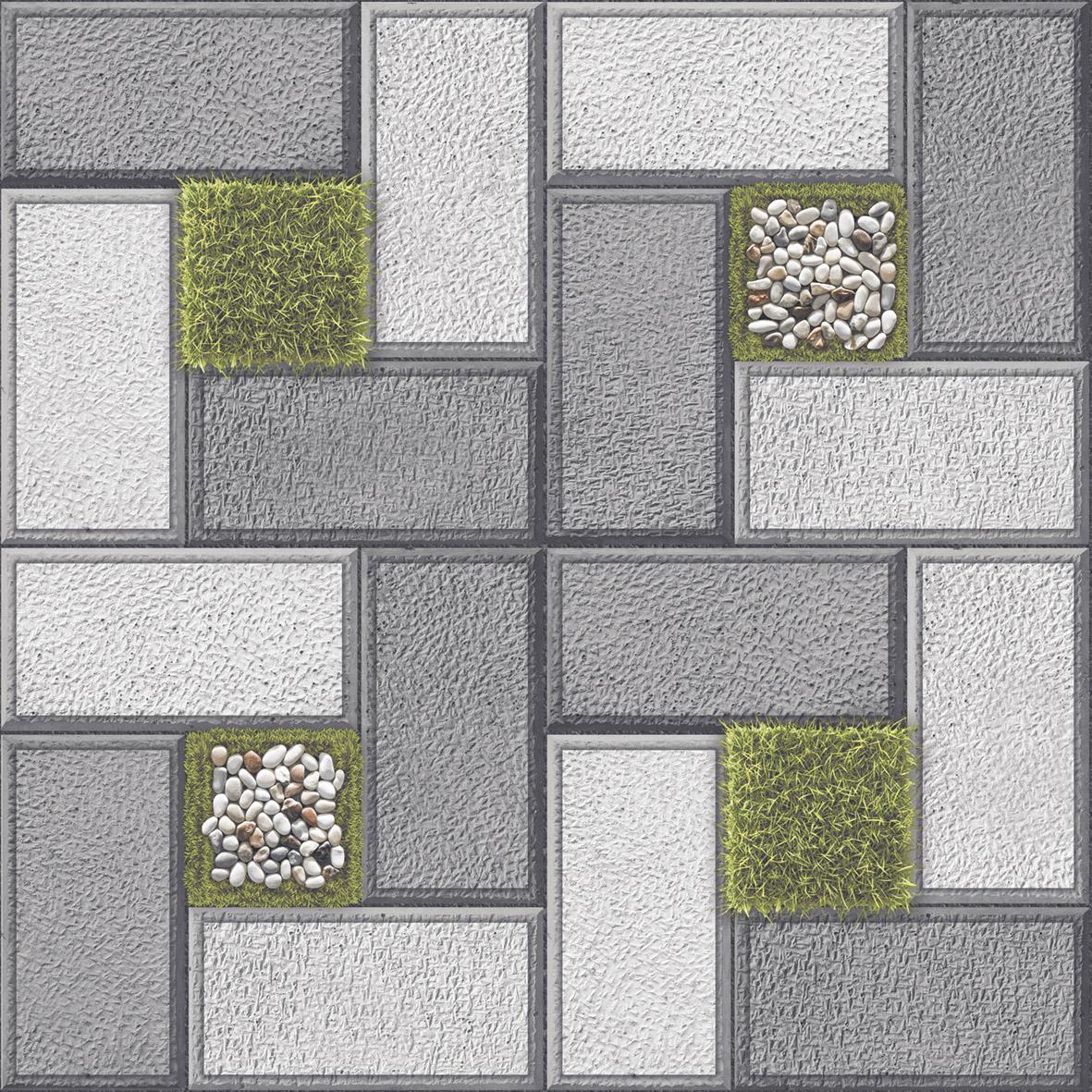 Matte Finish  BHF Stucco Brick Pebble Turf FT  Ceramic tile 600x600 mm