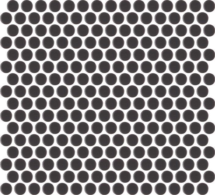 Glossy Finish Black Gloss 3D Penny Round Ceramic tile 294x313 mm