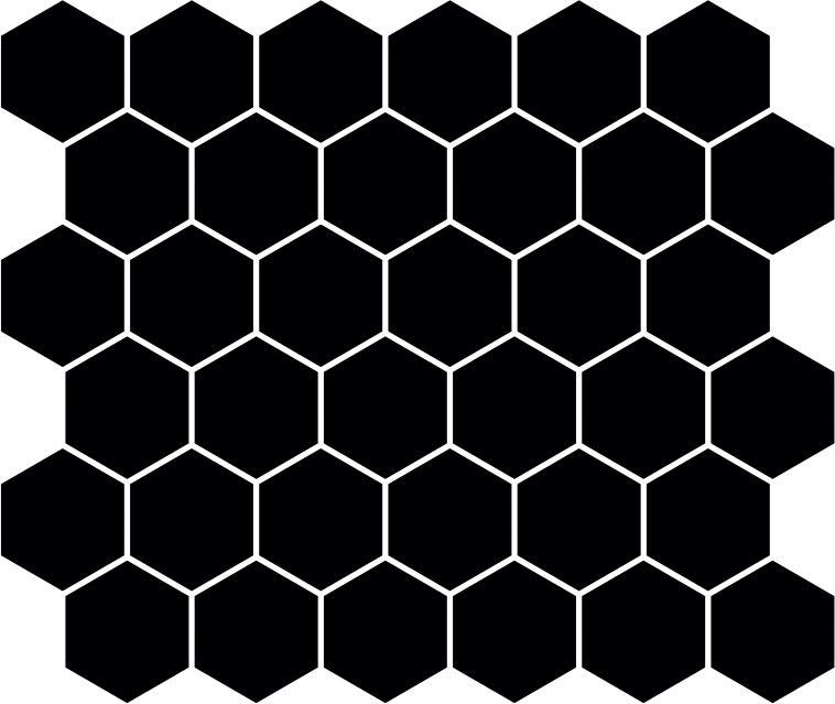 Glossy Finish Black Gloss Honeycomb Ceramic tile 277x322 mm