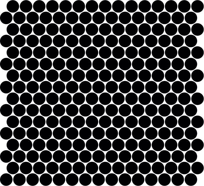 Glossy Finish Black Gloss Penny Round Ceramic tile 294x313 mm