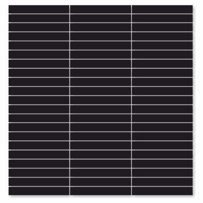 Glossy Finish Black Gloss Stacked Bone Ceramic tile 285x300 mm