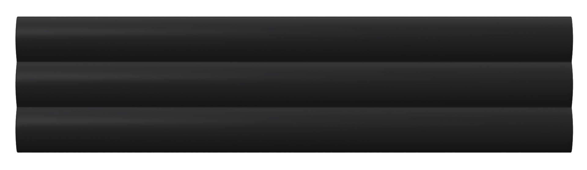 Matte Finish Black Matte Bamboo Flutes Subway Ceramic tile 75x300 mm