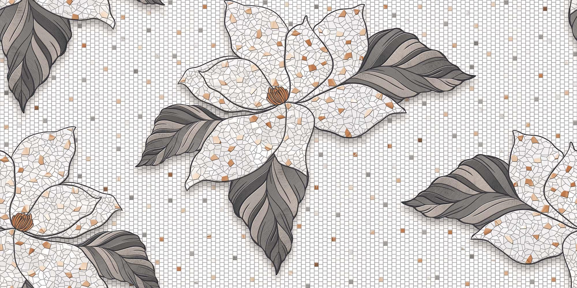 Carving Finish Bloom Pixel Charm Carving Wallpaper Vitrified tile 600x1200 mm