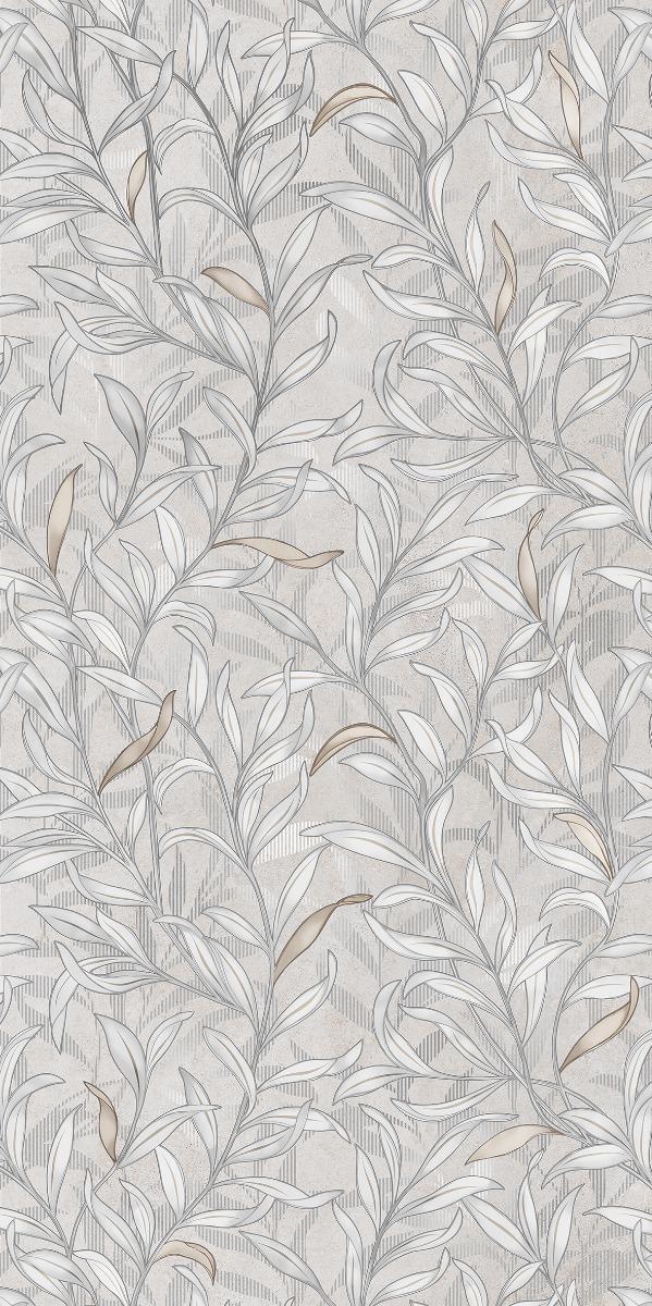 Carving Matte Botanical Cemento Wallpaper Highlighter tile 600x1200 mm