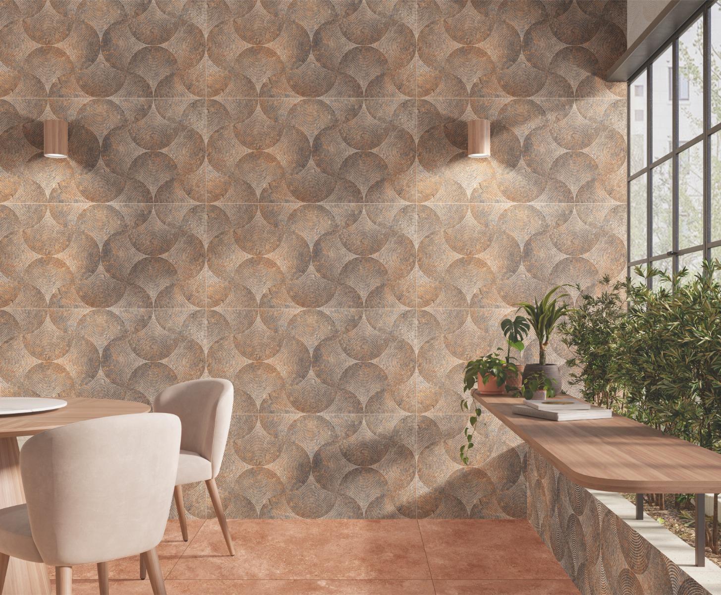 Carving Matte Bronze Ripple Rustic Wallpaper Highlighter tile 600x1200 mm