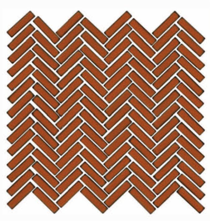 Glossy Finish Brown Gloss 3D Quad Herringbone Ceramic tile 275x282 mm