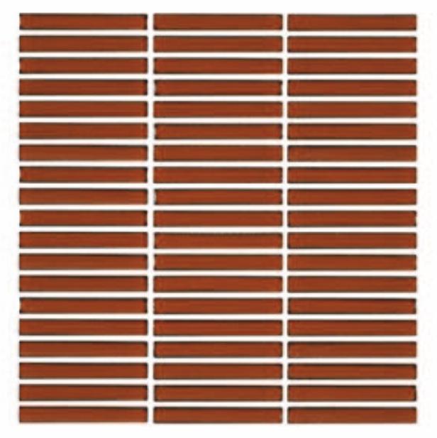 Glossy Finish Brown Gloss 3D Stacked Bone Ceramic tile 285x300 mm