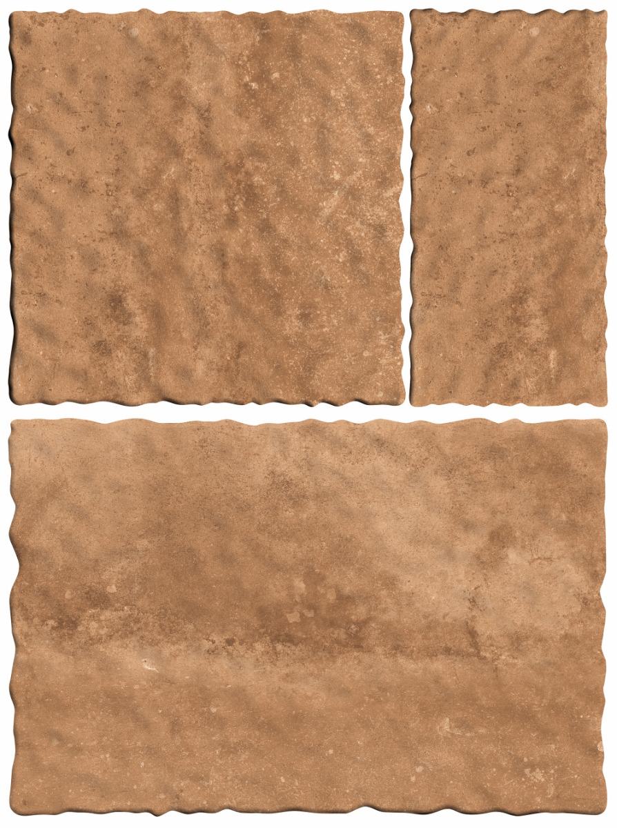 Matte Finish Brown Wavy Edge Modular Vitrified tile 455X305, 305X305,155X305 mm