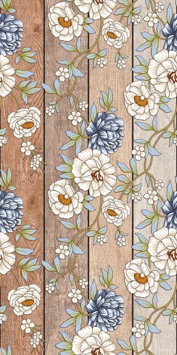 Camellias Oak Wood Wallpaper