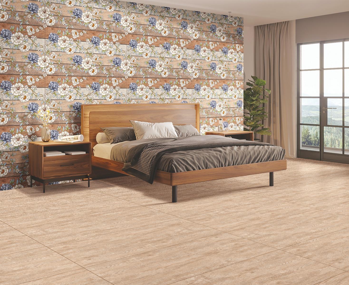 Camellias Oak Wood Wallpaper