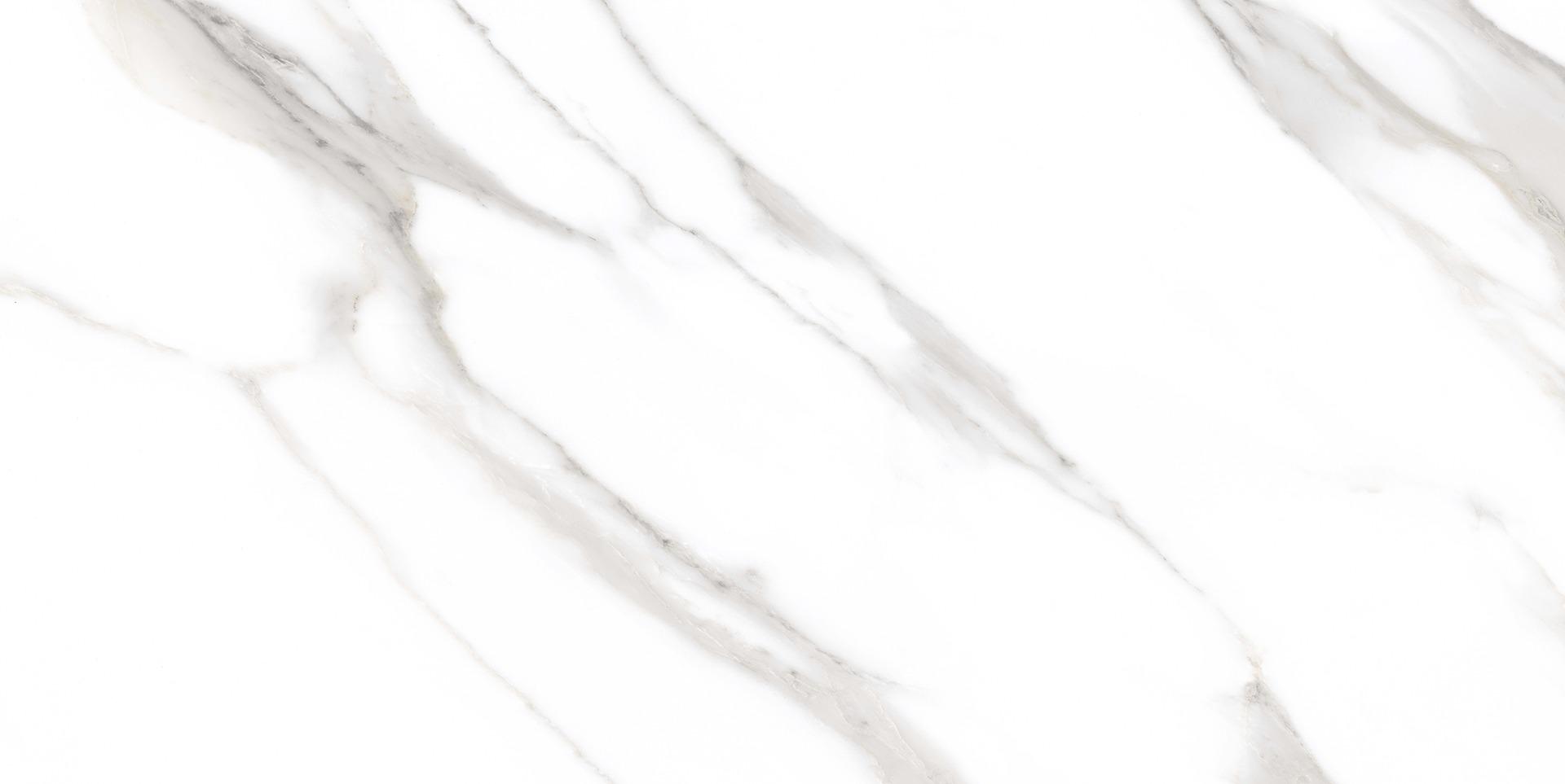 Glossy Finish Carrara Luxe White Gloss Glazed Vitrified Tiles 600x1200 mm