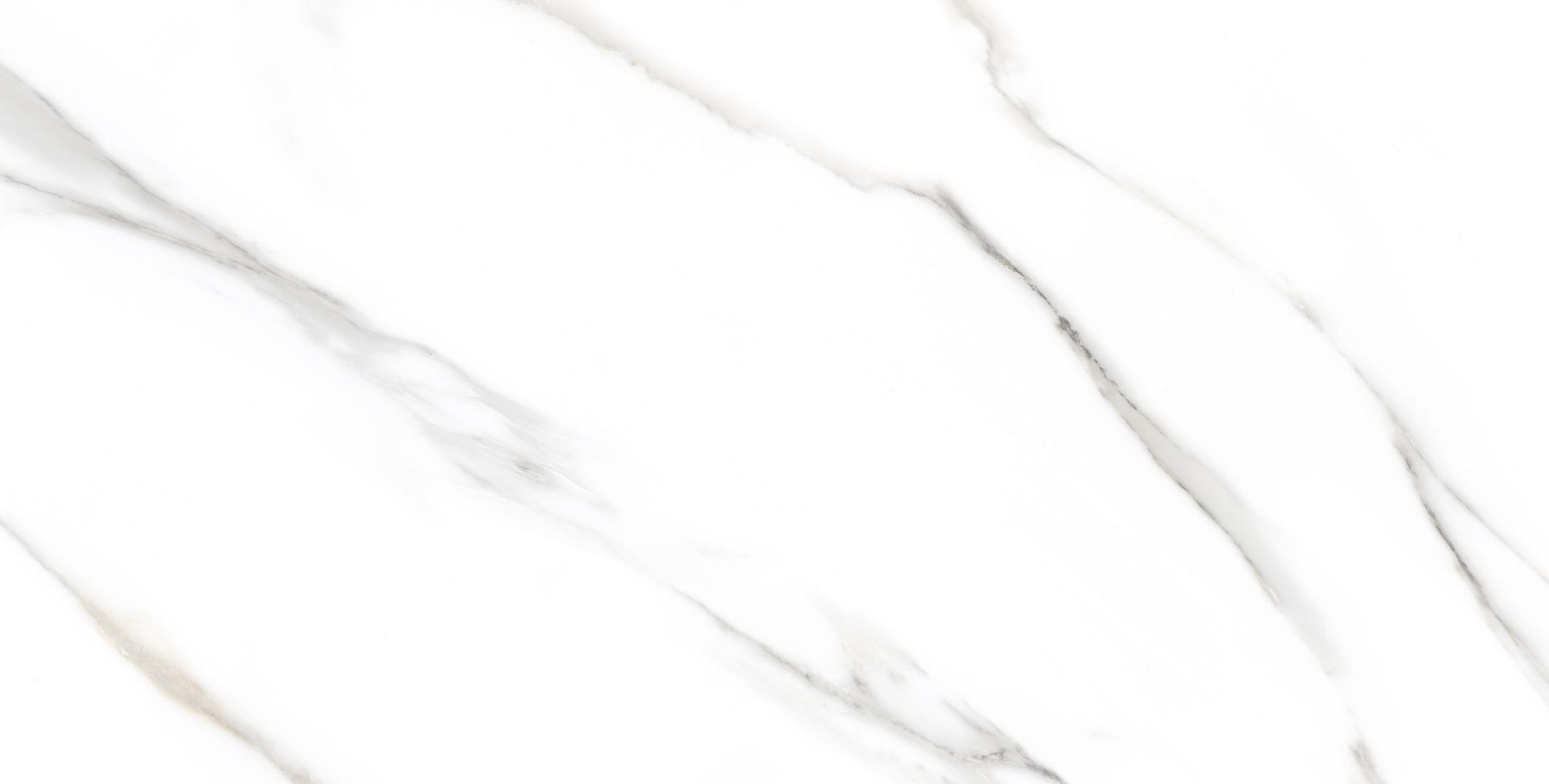 Glossy Finish Carrara Luxe White Gloss Glazed Vitrified Tiles 600x1200 mm