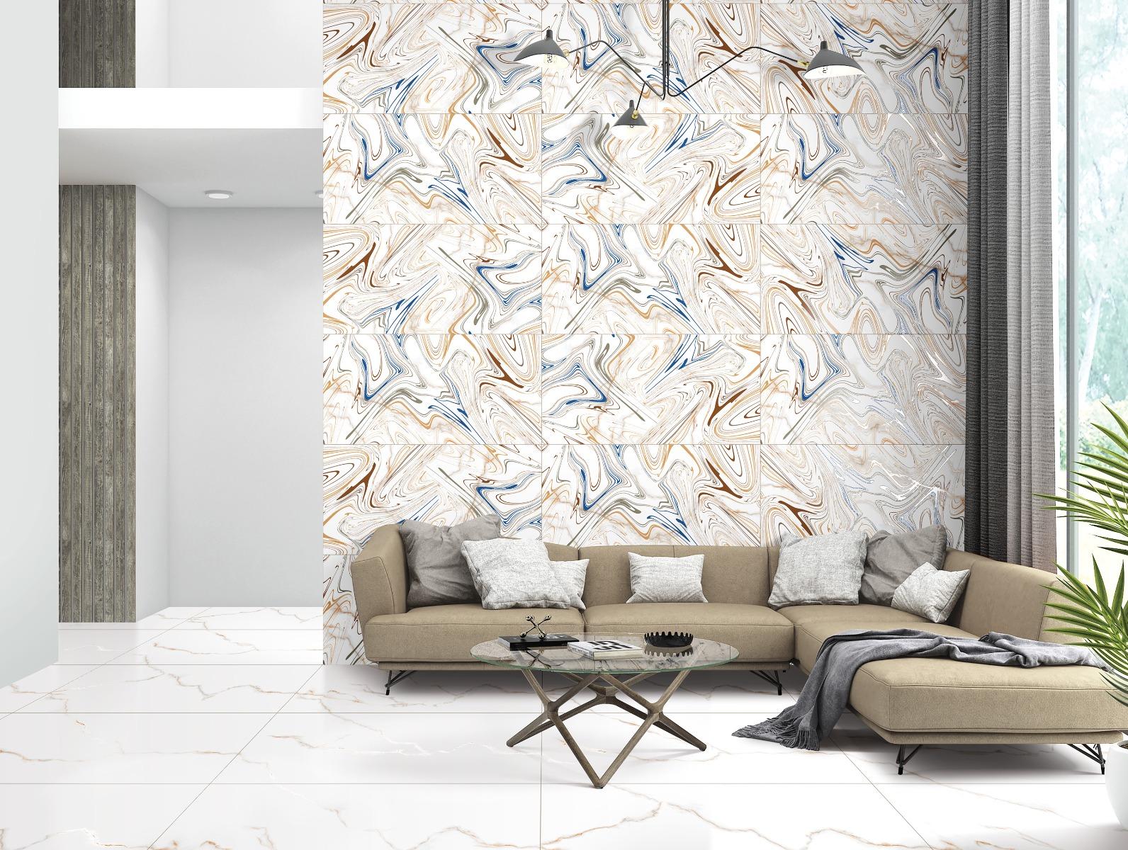 Carving Finish Carving Endless Statuario Gold Vein Glazed Vitrified Tiles 600x1200 mm