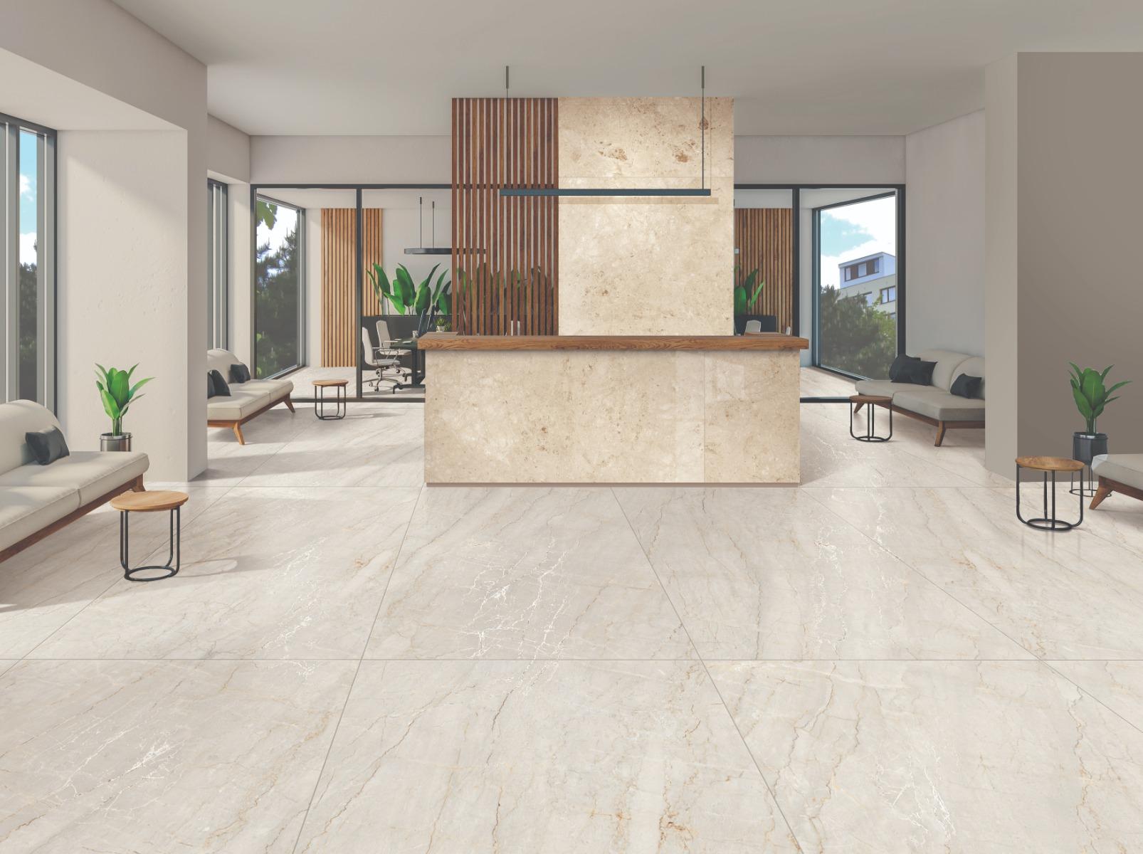 Matte Finish Carving Modern Travertine Marble Glazed Vitrified Tiles 1200x1800 mm